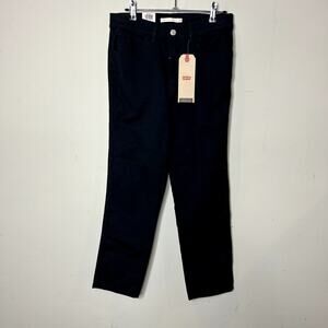 NWT Levi's Black Zip Fly High Rise Straight‎ Crop Denim Jeans Women's Size 28